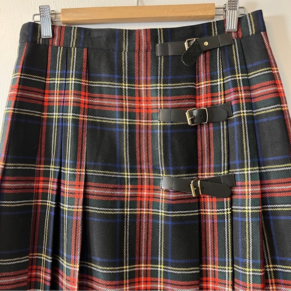 Plaid Kilt Inspired Pleated Skirt Dark Academia Scottish Highland Vibes British - Picture 2 of 10